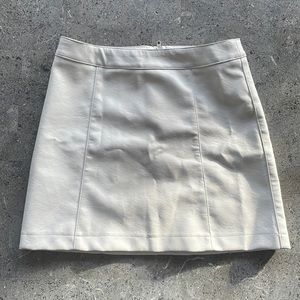 Forever 21 Faux Leather White A-Line Mini Skirt